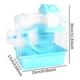 Maxbell 2 Tier Hamster Cage Portable Small Animal Cage for Hedgehog Rats Guinea Pigs Blue
