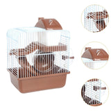 Maxbell 2 Tier Hamster Cage Portable Small Animal Cage for Hedgehog Rats Guinea Pigs Brown