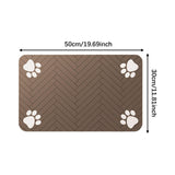 Maxbell Pet Feeding Mat Dishes Place Mat Rubber Backing Quick Dry for Food and Water 30x50cm