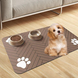 Maxbell Pet Feeding Mat Dishes Place Mat Rubber Backing Quick Dry for Food and Water 30x50cm