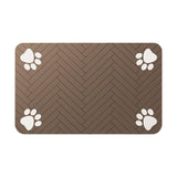 Maxbell Pet Feeding Mat Dishes Place Mat Rubber Backing Quick Dry for Food and Water 40x60cm