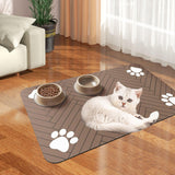Maxbell Pet Feeding Mat Dishes Place Mat Rubber Backing Quick Dry for Food and Water 40x60cm