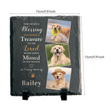 Maxbell Memorial Garden Stone Cemetery Decoration Memorial Gift 6 inch Dog Headstone Square Style A