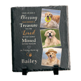 Maxbell Memorial Garden Stone Cemetery Decoration Memorial Gift 6 inch Dog Headstone Square Style A