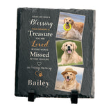 Maxbell Memorial Garden Stone Cemetery Decoration Memorial Gift 6 inch Dog Headstone Square Style A