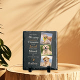 Maxbell Memorial Garden Stone Cemetery Decoration Memorial Gift 6 inch Dog Headstone Square Style A
