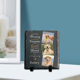 Maxbell Memorial Garden Stone Cemetery Decoration Memorial Gift 6 inch Dog Headstone Square Style A