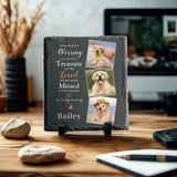 Maxbell Memorial Garden Stone Cemetery Decoration Memorial Gift 6 inch Dog Headstone Square Style A
