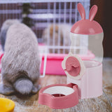 Maxbell Water Drinking Dispenser Convenient Drinking Bowl for Bunny Hedgehog Hamster pink