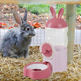 Maxbell Water Drinking Dispenser Convenient Drinking Bowl for Bunny Hedgehog Hamster pink