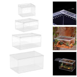 Maxbell Reptile Breeding Box Acrylic Animal Habitat Cage for Turtle Geckos Container 7cmx8cmx10cm