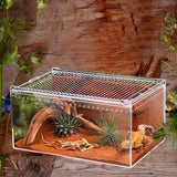 Maxbell Reptile Breeding Box Acrylic Animal Habitat Cage for Turtle Geckos Container 7cmx8cmx10cm