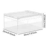 Maxbell Reptile Breeding Box Acrylic Animal Habitat Cage for Turtle Geckos Container 20cmx15cmx10cm