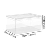Maxbell Reptile Breeding Box Acrylic Animal Habitat Cage for Turtle Geckos Container 30cmx20cmx15cm