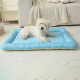 Maxbell Pet Cooling Mat Washable Portable Lightweight Icy Silk Pet Sleeping Pad Blue