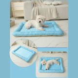 Maxbell Pet Cooling Mat Washable Portable Lightweight Icy Silk Pet Sleeping Pad Blue