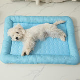 Maxbell Pet Cooling Mat Washable Portable Lightweight Icy Silk Pet Sleeping Pad Blue