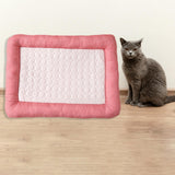 Maxbell Pet Cooling Mat Washable Portable Lightweight Icy Silk Pet Sleeping Pad Pink