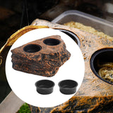Maxbell Hanging Magnetic Reptile Feeding Tray Food Water Dish for Small Reptiles Pet Dual Slots