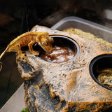 Maxbell Hanging Magnetic Reptile Feeding Tray Food Water Dish for Small Reptiles Pet Dual Slots