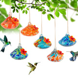 Maxbell Hanging Bird Feeder Wear Resistant Blown Glass Bird Feeder for Outdoor Porch A