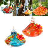 Maxbell Hanging Bird Feeder Wear Resistant Blown Glass Bird Feeder for Outdoor Porch A