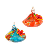 Maxbell Hanging Bird Feeder Wear Resistant Blown Glass Bird Feeder for Outdoor Porch A