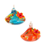 Maxbell Hanging Bird Feeder Wear Resistant Blown Glass Bird Feeder for Outdoor Porch A