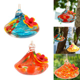 Maxbell Hanging Bird Feeder Wear Resistant Blown Glass Bird Feeder for Outdoor Porch A