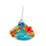 Maxbell Hanging Bird Feeder Wear Resistant Blown Glass Bird Feeder for Outdoor Porch A