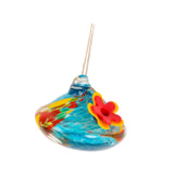 Maxbell Hanging Bird Feeder Wear Resistant Blown Glass Bird Feeder for Outdoor Porch A