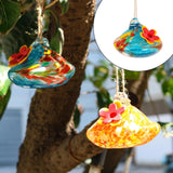 Maxbell Hanging Bird Feeder Wear Resistant Blown Glass Bird Feeder for Outdoor Porch A