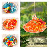 Maxbell Hanging Bird Feeder Wear Resistant Blown Glass Bird Feeder for Outdoor Porch B