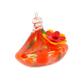 Maxbell Hanging Bird Feeder Wear Resistant Blown Glass Bird Feeder for Outdoor Porch B