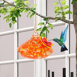 Maxbell Hanging Bird Feeder Wear Resistant Blown Glass Bird Feeder for Outdoor Porch B