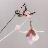 Maxbell Cat Teaser Toy Funny Lightweight Flexible Cat Toy for Jump Pounce white