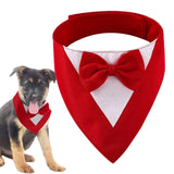 Maxbell Dog Bandana Puppy Soft Dog Kerchief for Halloween Holiday Children's Day Red