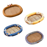 Maxbell Cat Cooling Bed Summer Sleeping Iced Silk Pads for All Ages Cats Pet Supplies Brown