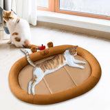 Maxbell Cat Cooling Bed Summer Sleeping Iced Silk Pads for All Ages Cats Pet Supplies Brown