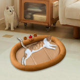 Maxbell Cat Cooling Bed Summer Sleeping Iced Silk Pads for All Ages Cats Pet Supplies Brown