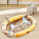 Maxbell Cat Cooling Bed Summer Sleeping Iced Silk Pads for All Ages Cats Pet Supplies Yellow