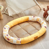 Maxbell Cat Cooling Bed Summer Sleeping Iced Silk Pads for All Ages Cats Pet Supplies Yellow