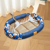 Maxbell Cat Cooling Bed Summer Sleeping Iced Silk Pads for All Ages Cats Pet Supplies Blue