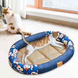 Maxbell Cat Cooling Bed Summer Sleeping Iced Silk Pads for All Ages Cats Pet Supplies Blue