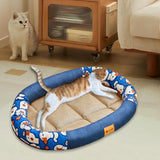 Maxbell Cat Cooling Bed Summer Sleeping Iced Silk Pads for All Ages Cats Pet Supplies Blue