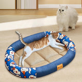 Maxbell Cat Cooling Bed Summer Sleeping Iced Silk Pads for All Ages Cats Pet Supplies Blue