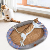 Maxbell Cat Cooling Bed Summer Sleeping Iced Silk Pads for All Ages Cats Pet Supplies Grey