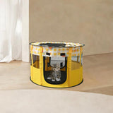 Maxbell Portable Pets Playpen Tent Detachable Cat Playpens for Indoor Camping Yellow