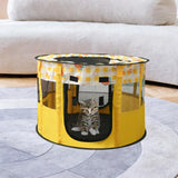 Maxbell Portable Pets Playpen Tent Detachable Cat Playpens for Indoor Camping Yellow
