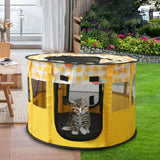 Maxbell Portable Pets Playpen Tent Detachable Cat Playpens for Indoor Camping Yellow